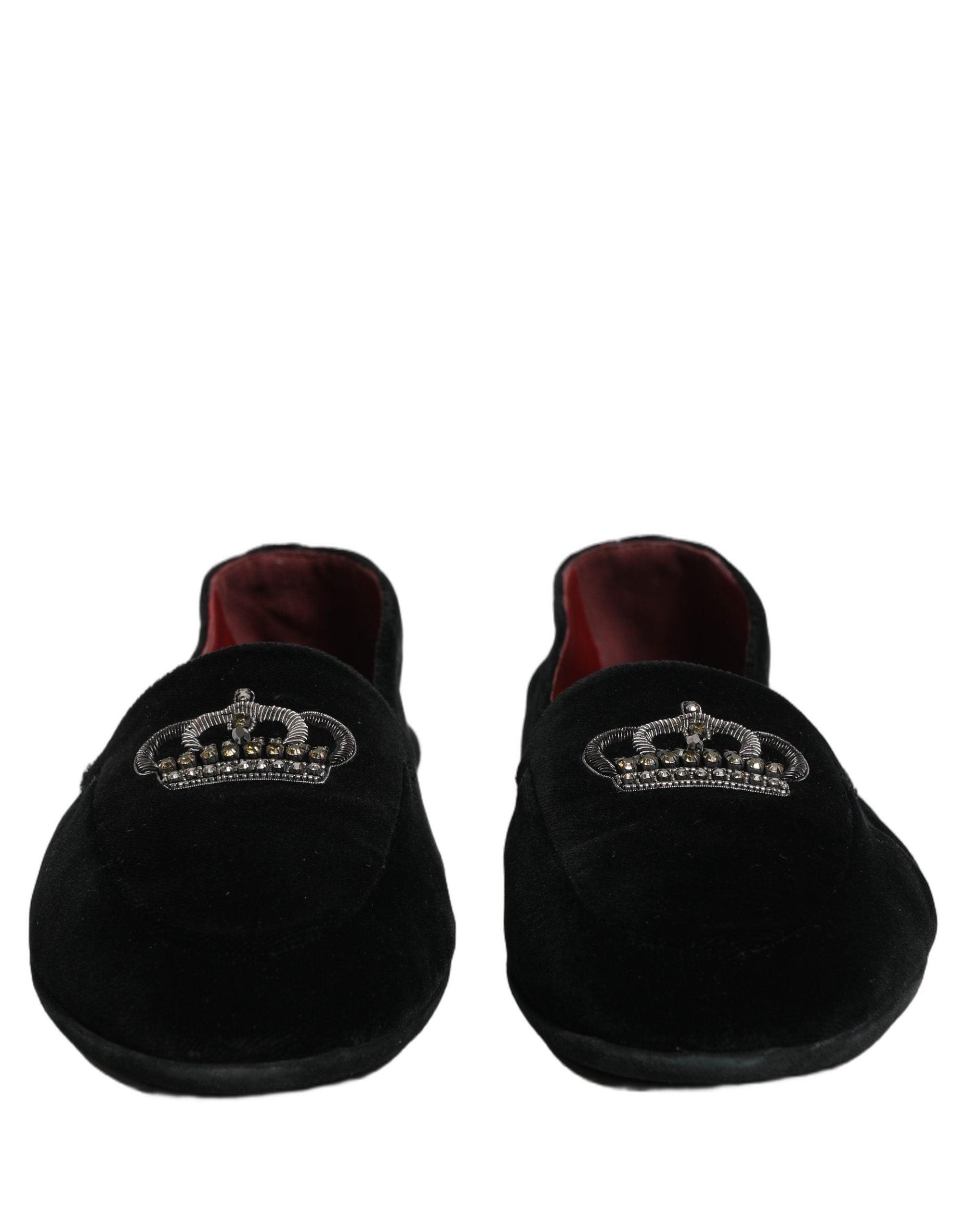 Dolce & Gabbana Black Crown Embellished Dress Loafers Shoes Dolce & Gabbana