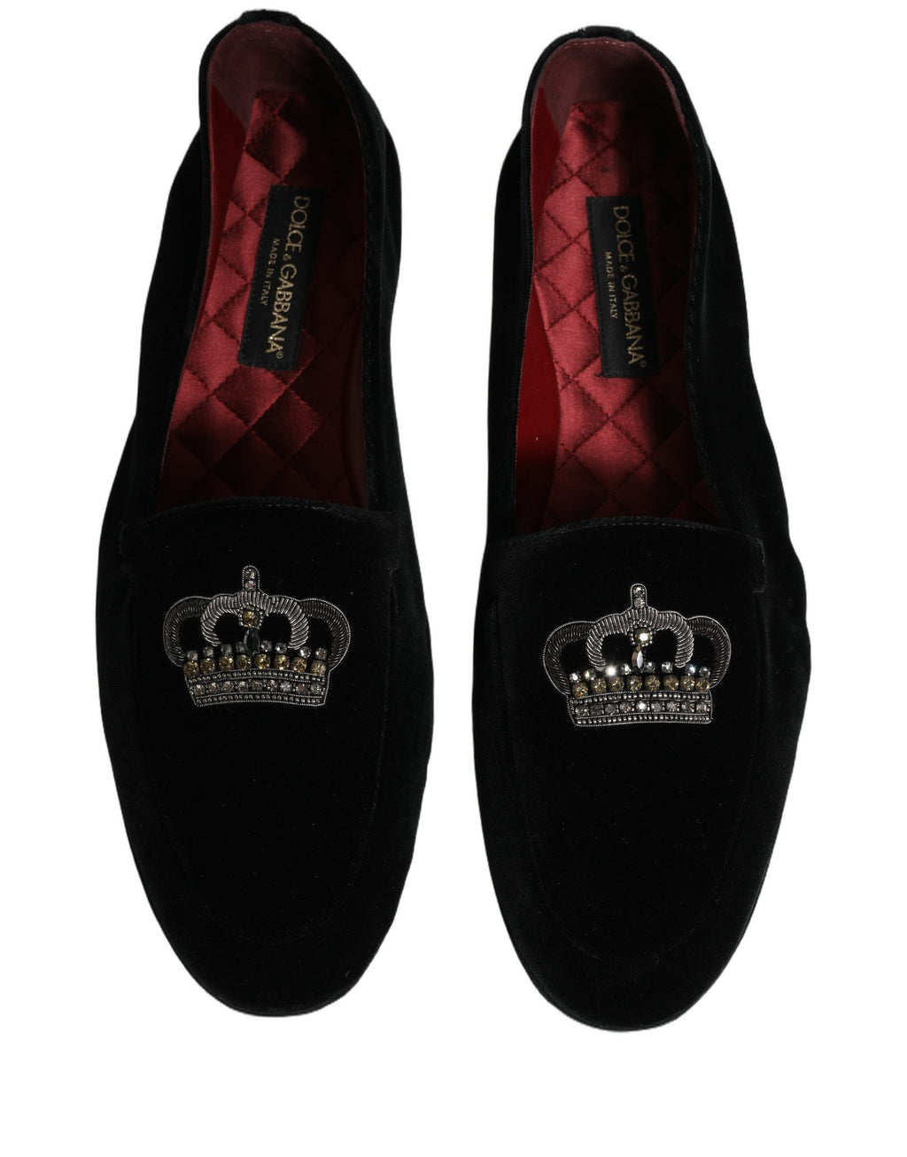 Dolce & Gabbana Black Crown Embellished Dress Loafers Shoes Dolce & Gabbana