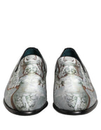 Dolce & Gabbana Gray Baroque Angel Velvet Men Loafers Shoes Dolce & Gabbana