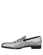 Dolce & Gabbana Gray Baroque Angel Velvet Men Loafers Shoes Dolce & Gabbana
