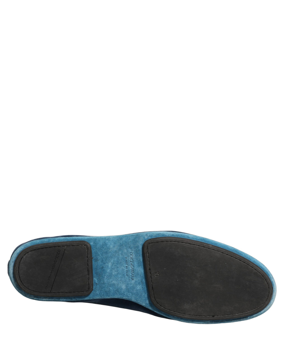 Dolce & Gabbana Blue Velvet Crown Embroidery Loafers Shoes - Eljoys Fashion 