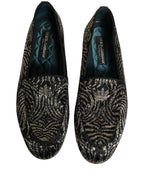 Dolce & Gabbana Black Silver Embellished Dress Loafers Shoes Dolce & Gabbana