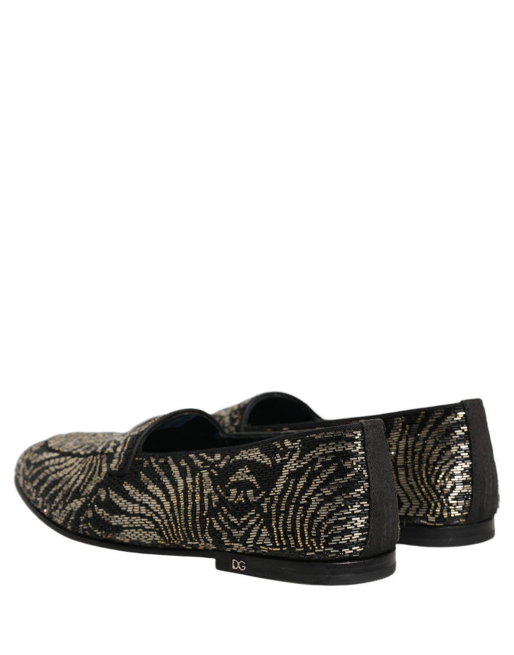 Dolce & Gabbana Black Silver Embellished Dress Loafers Shoes Dolce & Gabbana