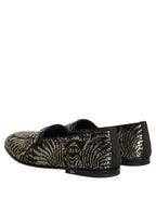 Dolce & Gabbana Black Silver Embellished Dress Loafers Shoes Dolce & Gabbana