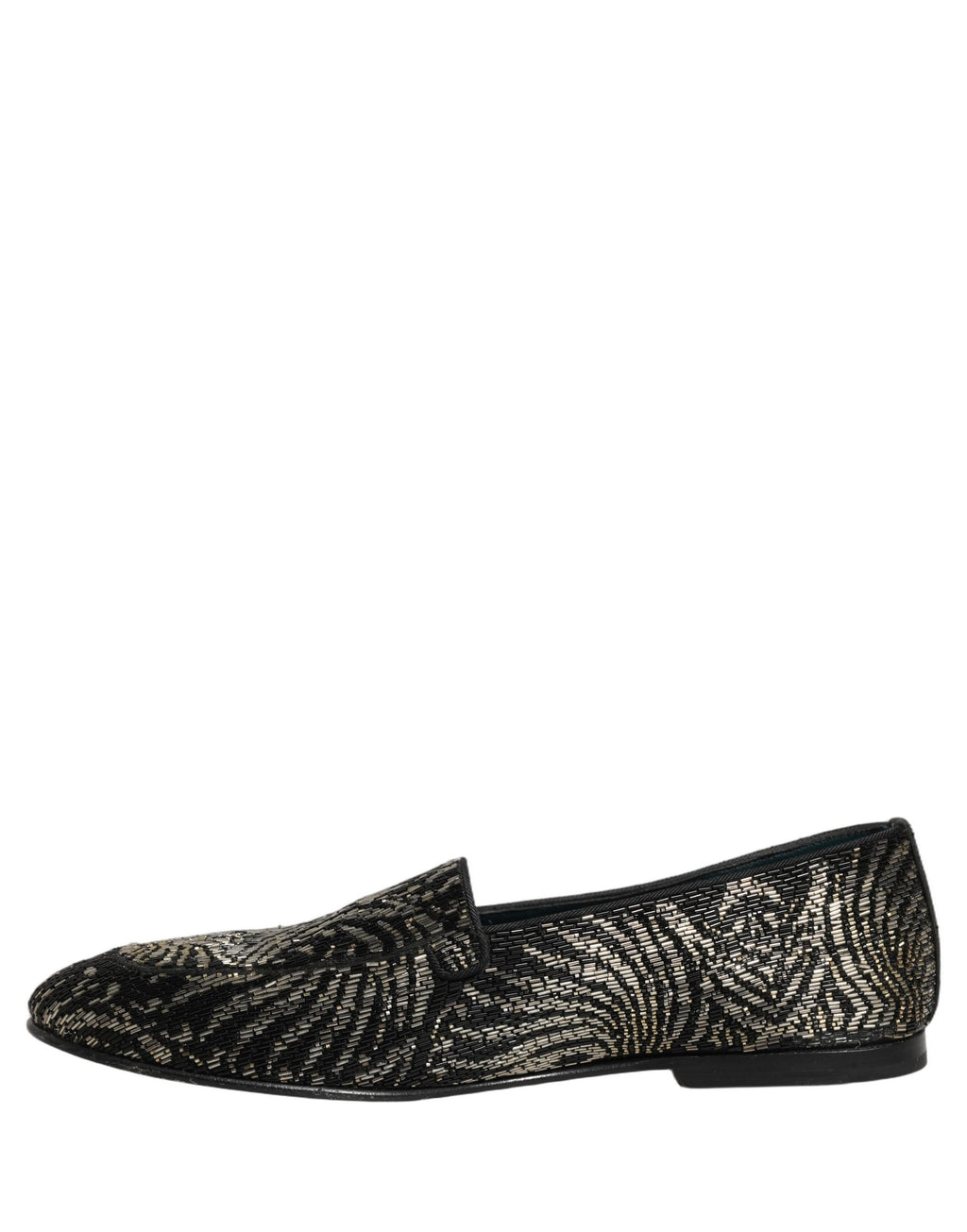 Dolce & Gabbana Black Silver Embellished Dress Loafers Shoes Dolce & Gabbana