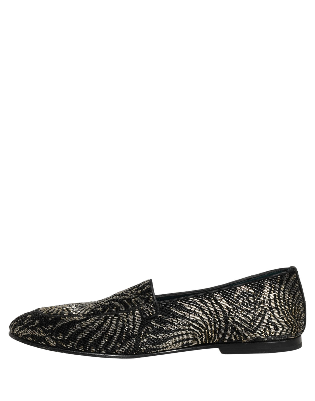 Dolce & Gabbana Black Silver Embellished Dress Loafers Shoes Dolce & Gabbana