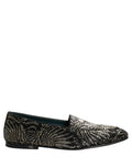 Dolce & Gabbana Black Silver Embellished Dress Loafers Shoes Dolce & Gabbana