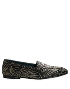 Dolce & Gabbana Black Silver Embellished Dress Loafers Shoes Dolce & Gabbana