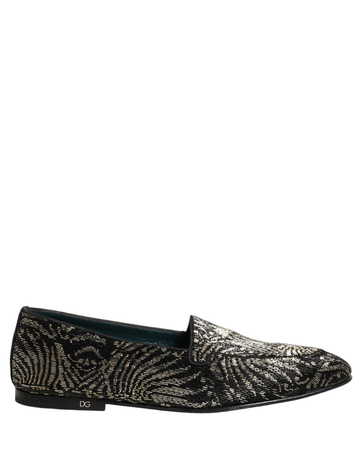 Dolce & Gabbana Black Silver Embellished Dress Loafers Shoes Dolce & Gabbana
