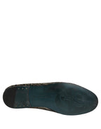 Dolce & Gabbana Black Silver Embellished Dress Loafers Shoes - Eljoys Fashion 