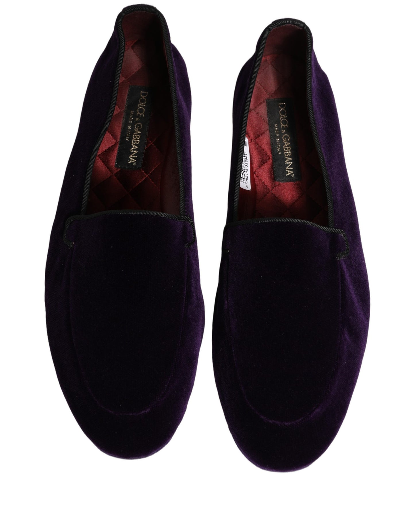 Dolce & Gabbana Violet Velvet Slip On Men Flats Loafers Shoes Dolce & Gabbana
