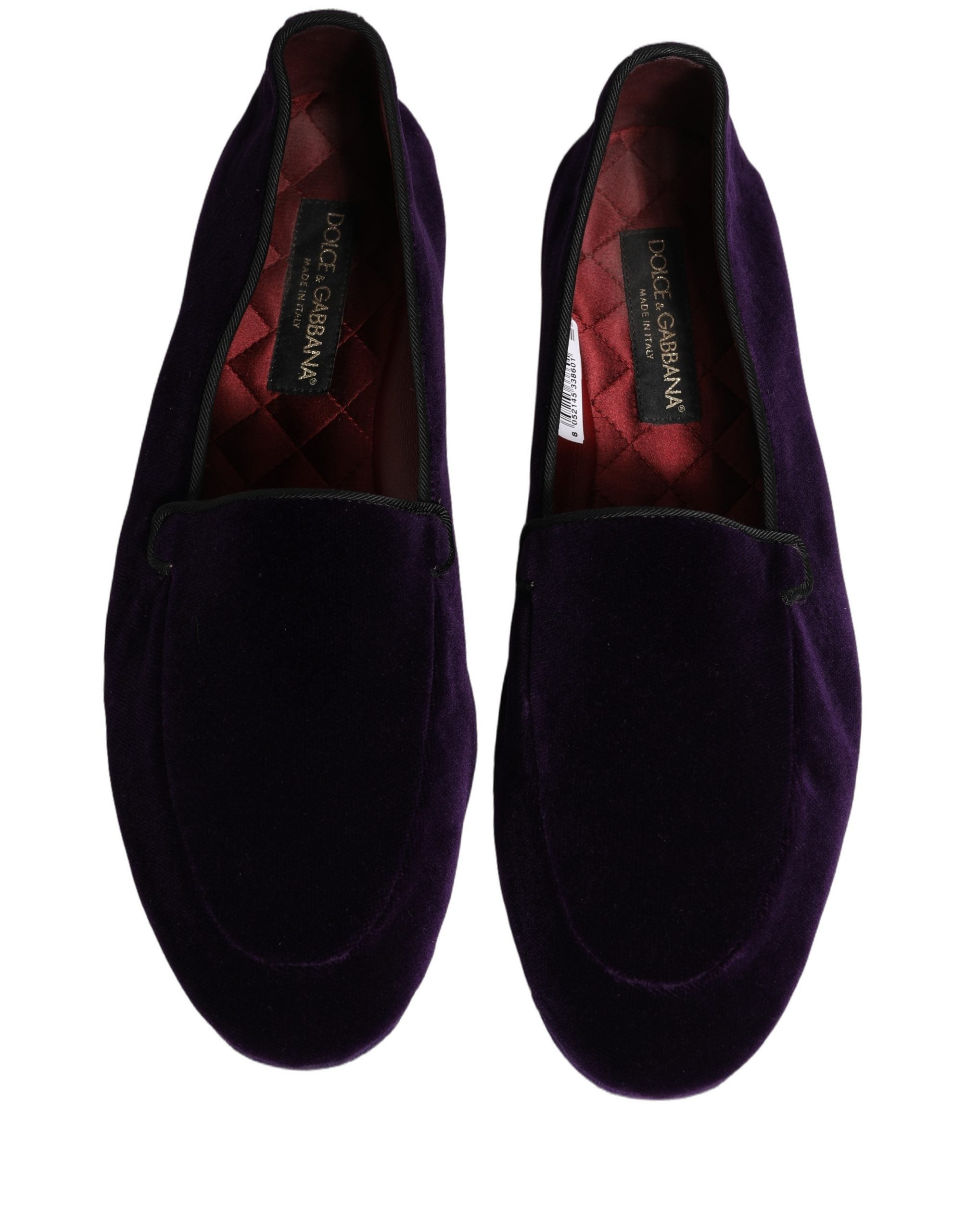 Dolce & Gabbana Violet Velvet Slip On Men Flats Loafers Shoes Dolce & Gabbana