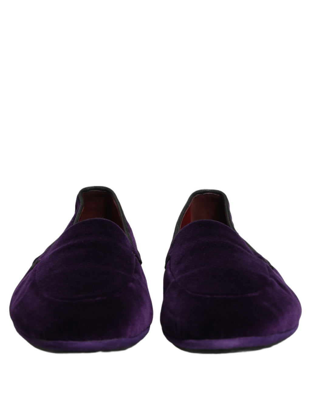 Dolce & Gabbana Violet Velvet Slip On Men Flats Loafers Shoes Dolce & Gabbana