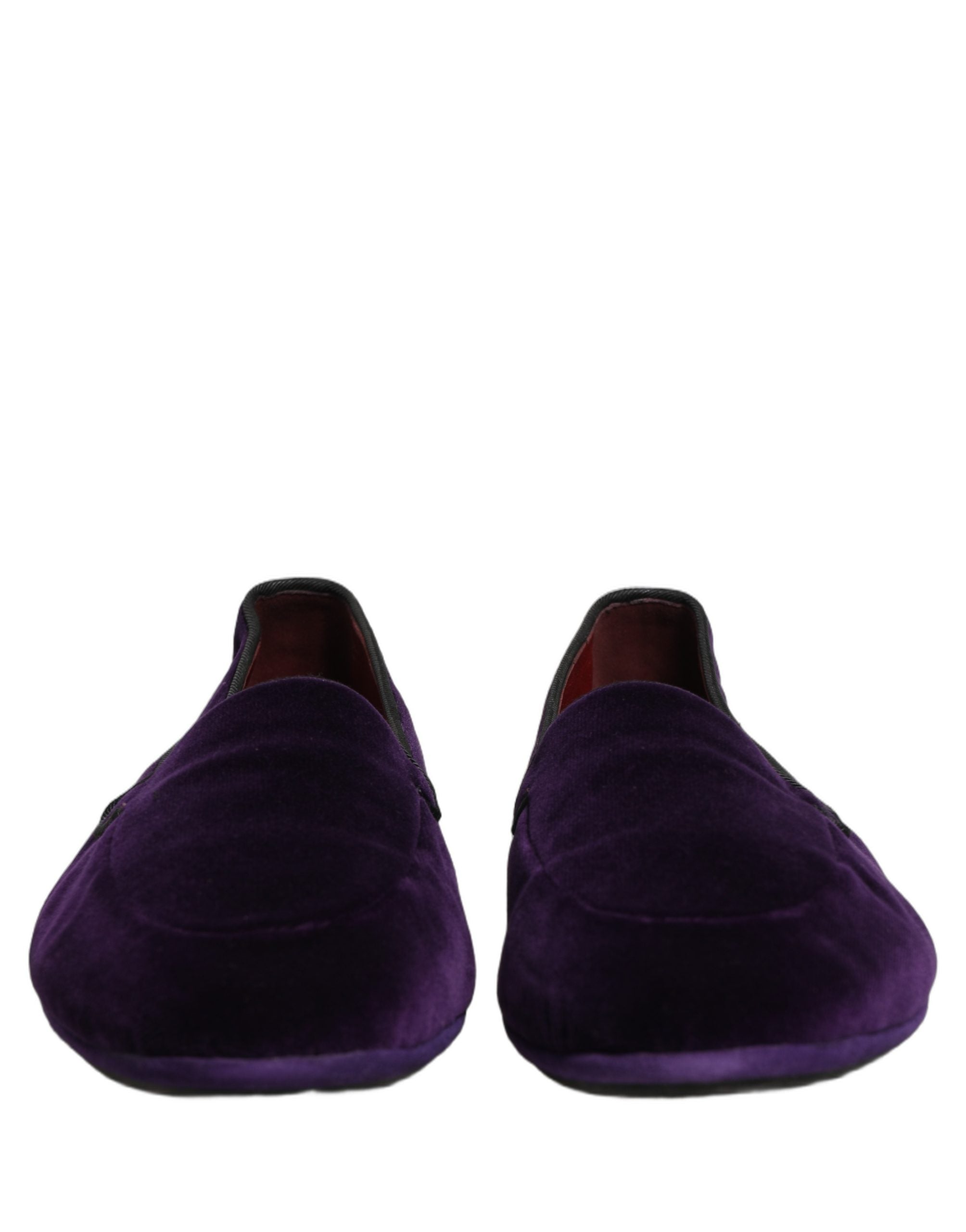 Dolce & Gabbana Violet Velvet Slip On Men Flats Loafers Shoes Dolce & Gabbana