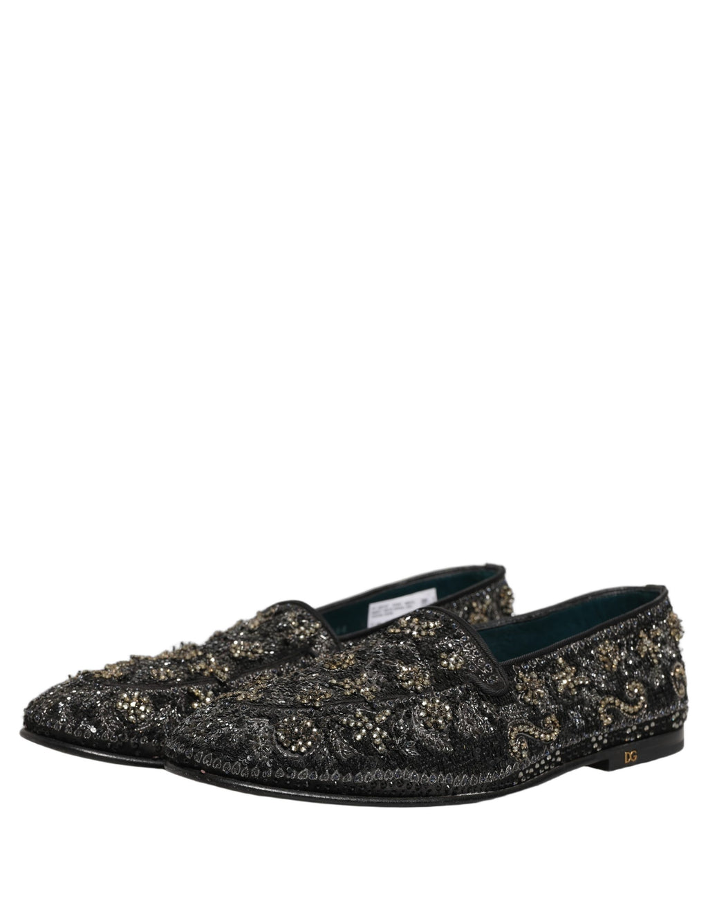Dolce & Gabbana Black Rhinestone Embellished Loafers Shoes Dolce & Gabbana
