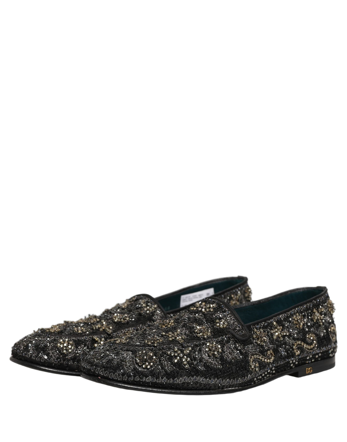 Dolce & Gabbana Black Rhinestone Embellished Loafers Shoes Dolce & Gabbana