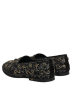 Dolce & Gabbana Black Rhinestone Embellished Loafers Shoes Dolce & Gabbana