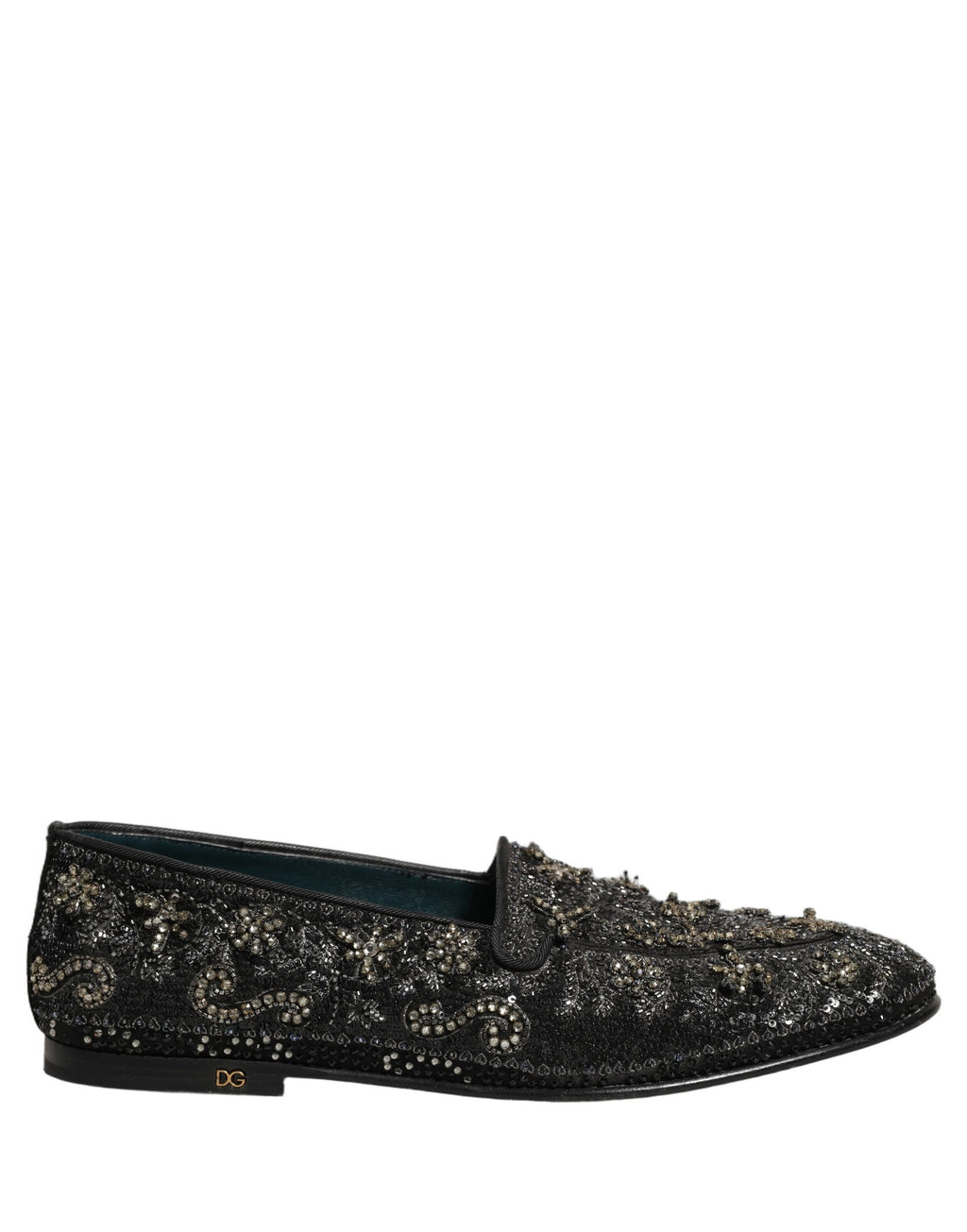 Dolce & Gabbana Black Rhinestone Embellished Loafers Shoes Dolce & Gabbana
