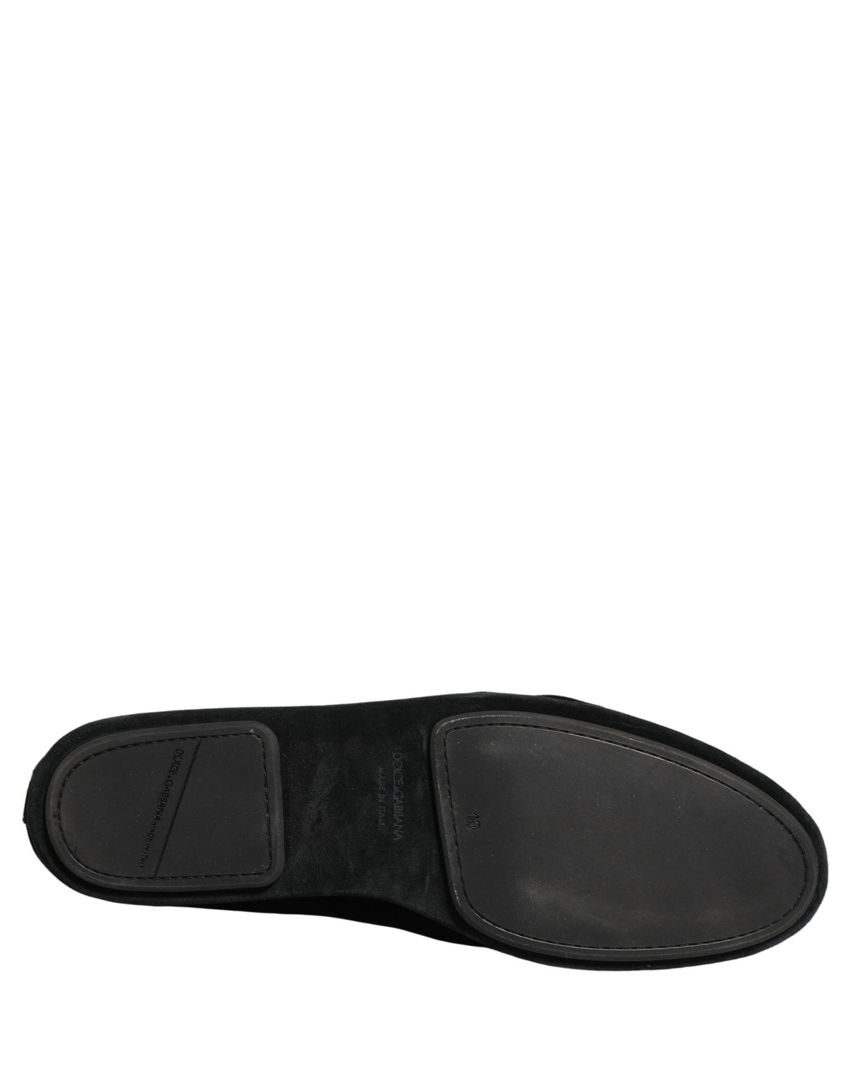 Dolce & Gabbana Black Velvet Crown Embroidery Loafers Shoes - Eljoys Fashion 