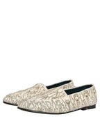 Dolce & Gabbana White Velvet Embroidered Dress Loafers Shoes Dolce & Gabbana