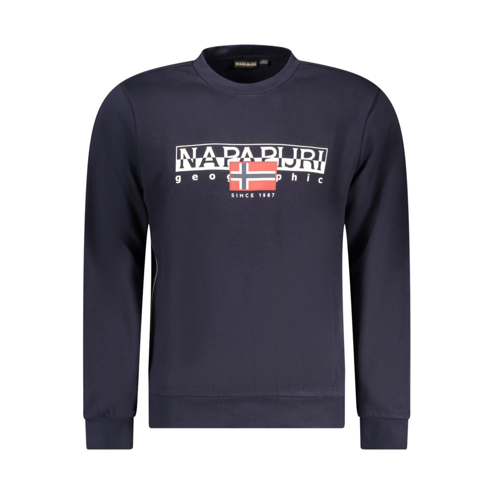 Napapijri Blue Cotton Men Sweater Napapijri