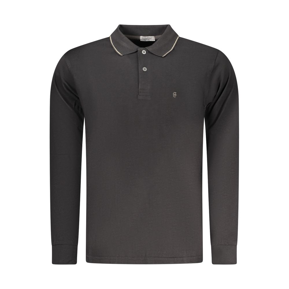 Coveri Moving Black Cotton Mens Polo Shirt Coveri Moving