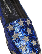 Dolce & Gabbana Multicolor Flag Sequin Dress Loafers Shoes Dolce & Gabbana