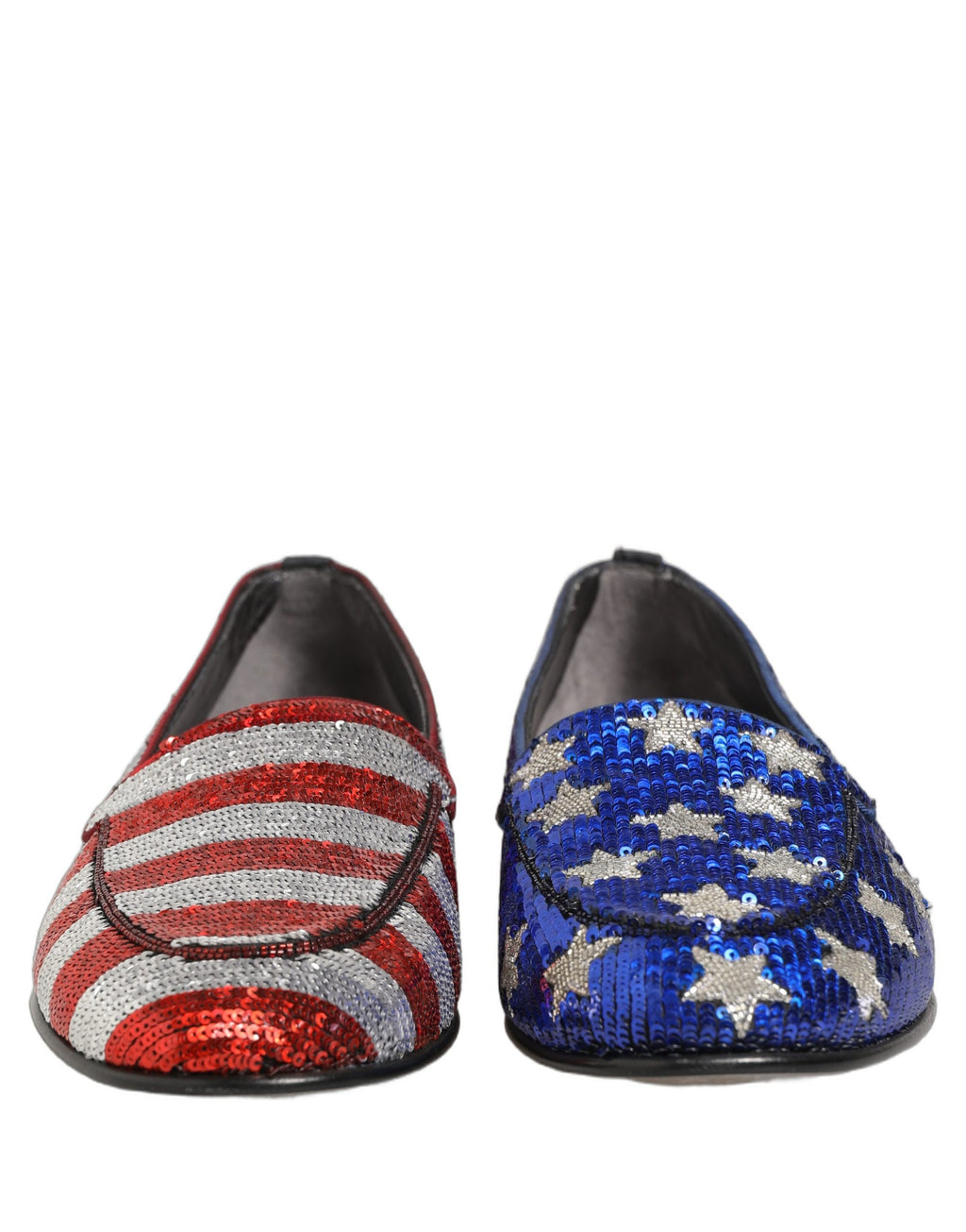 Dolce & Gabbana Multicolor Flag Sequin Dress Loafers Shoes Dolce & Gabbana