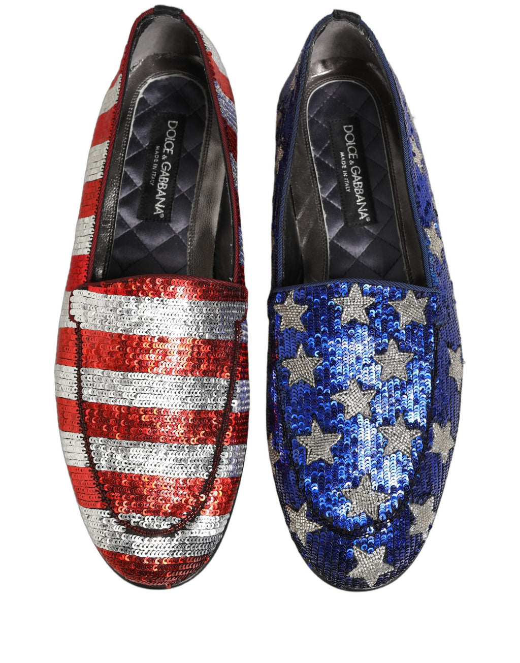 Dolce & Gabbana Multicolor Flag Sequin Dress Loafers Shoes Dolce & Gabbana