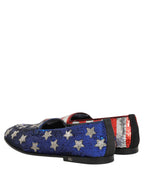 Dolce & Gabbana Multicolor Flag Sequin Dress Loafers Shoes Dolce & Gabbana