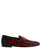 Dolce & Gabbana Red Leopard Print Pony Hair Dress Loafers Shoes Dolce & Gabbana