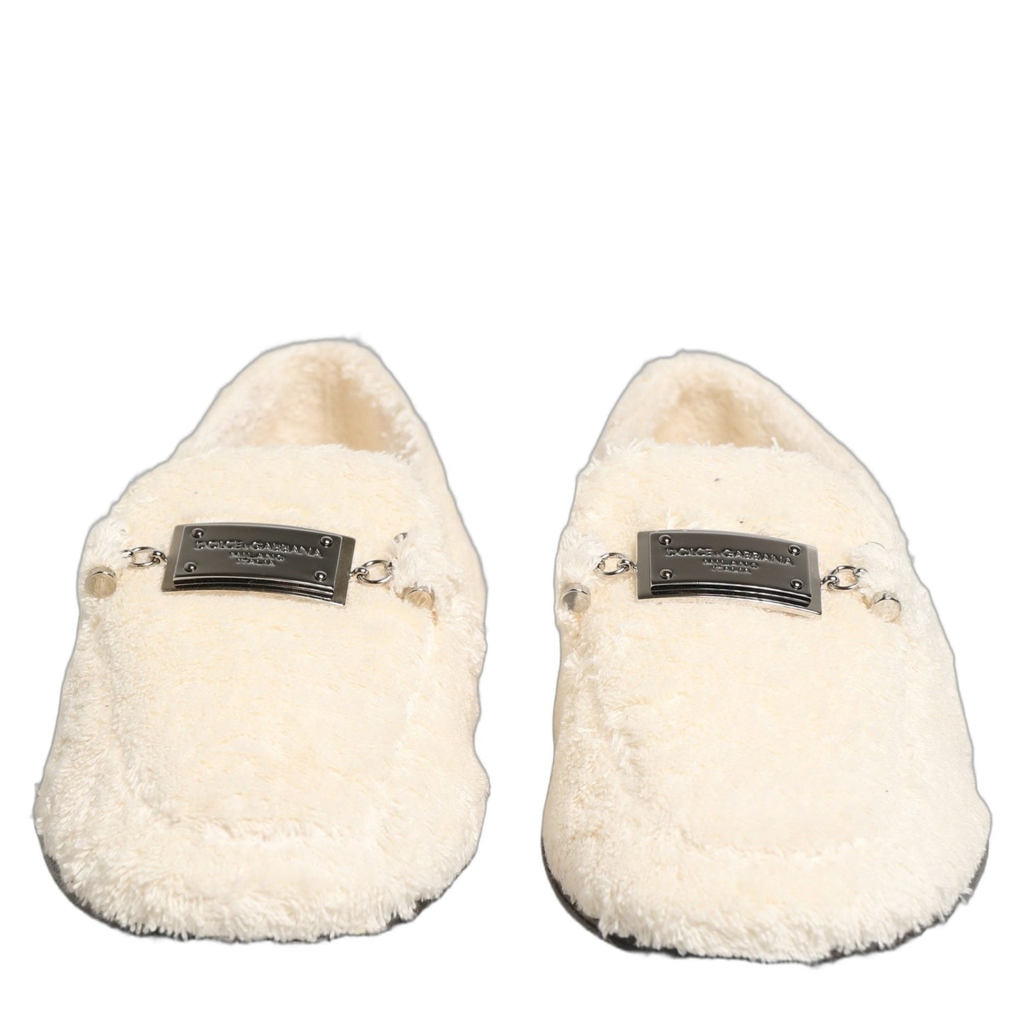 Dolce & Gabbana White Fur Shearling Men Dress Loafers Shoes Dolce & Gabbana