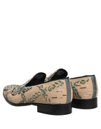 Dolce & Gabbana Beige Sequin Embroidery Dress Loafers Shoes Dolce & Gabbana