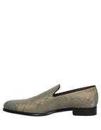 Dolce & Gabbana Gold Floral Jacquard Slip On Loafers Shoes Dolce & Gabbana