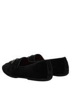 Dolce & Gabbana Black Suede Embellished Dress Loafers Shoes Dolce & Gabbana