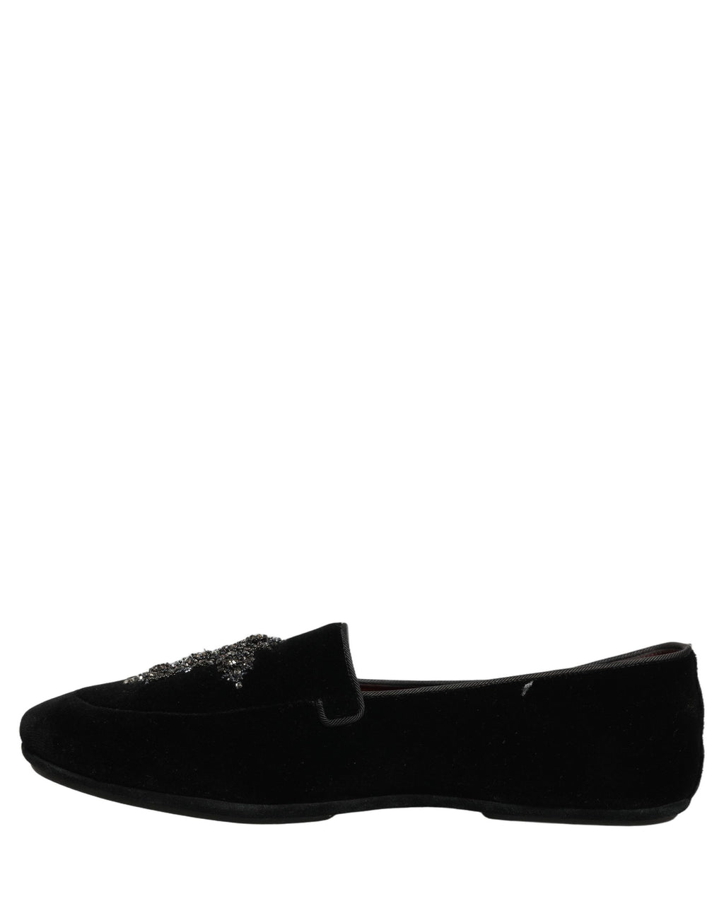 Dolce & Gabbana Black Suede Embellished Dress Loafers Shoes Dolce & Gabbana