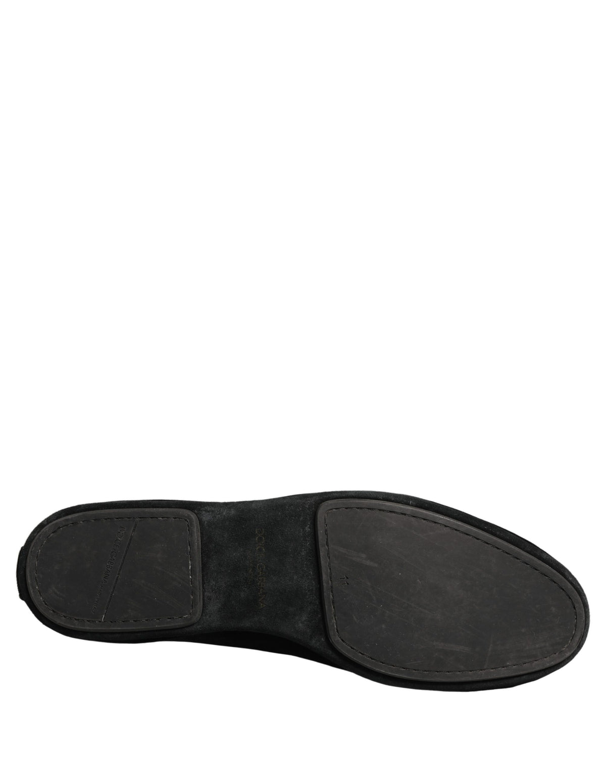 Dolce & Gabbana Black Suede Embellished Dress Loafers Shoes - Eljoys Fashion 