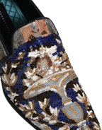 Dolce & Gabbana Multicolor Embroidered Sequin Loafers Shoes Dolce & Gabbana