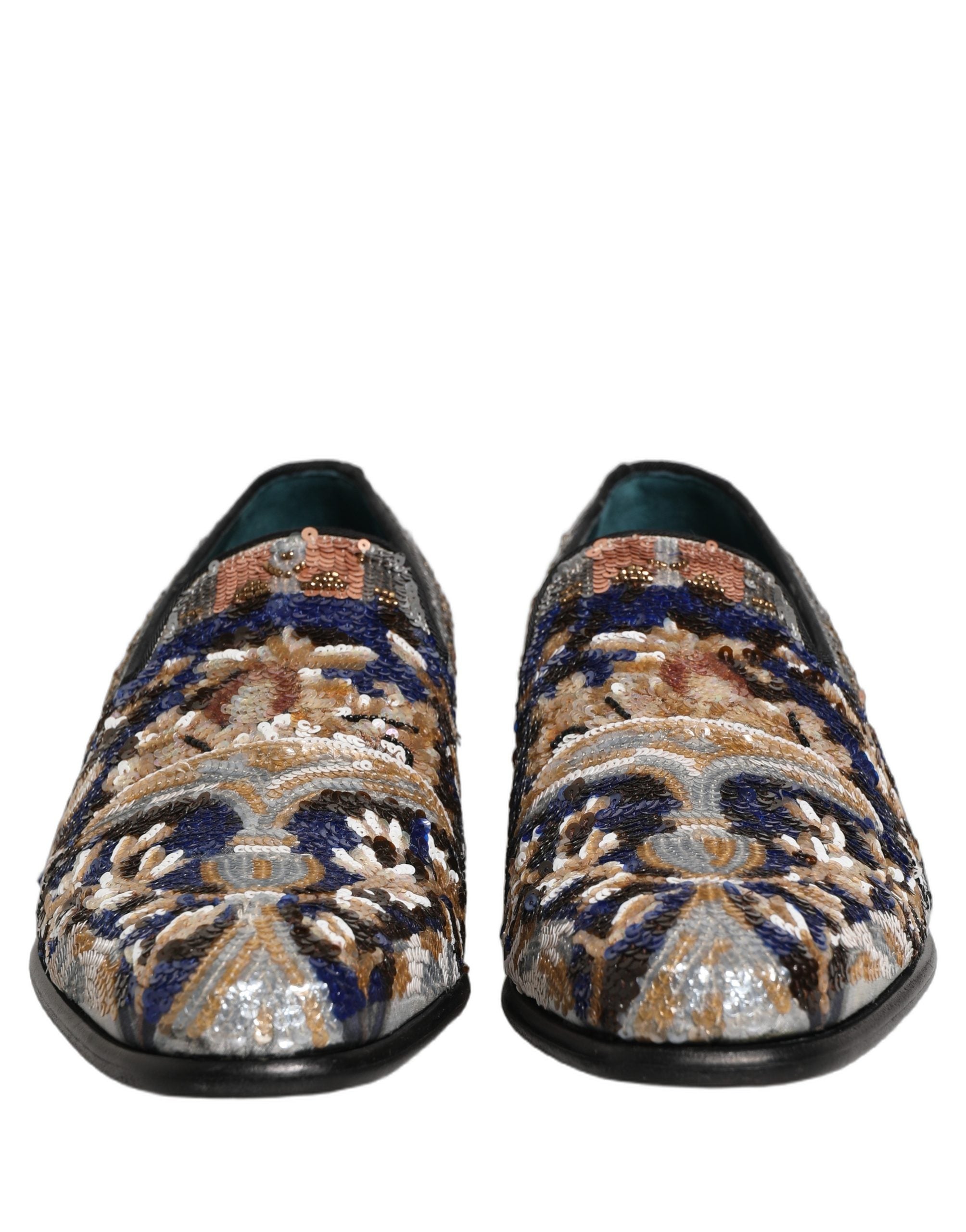 Dolce & Gabbana Multicolor Embroidered Sequin Loafers Shoes Dolce & Gabbana