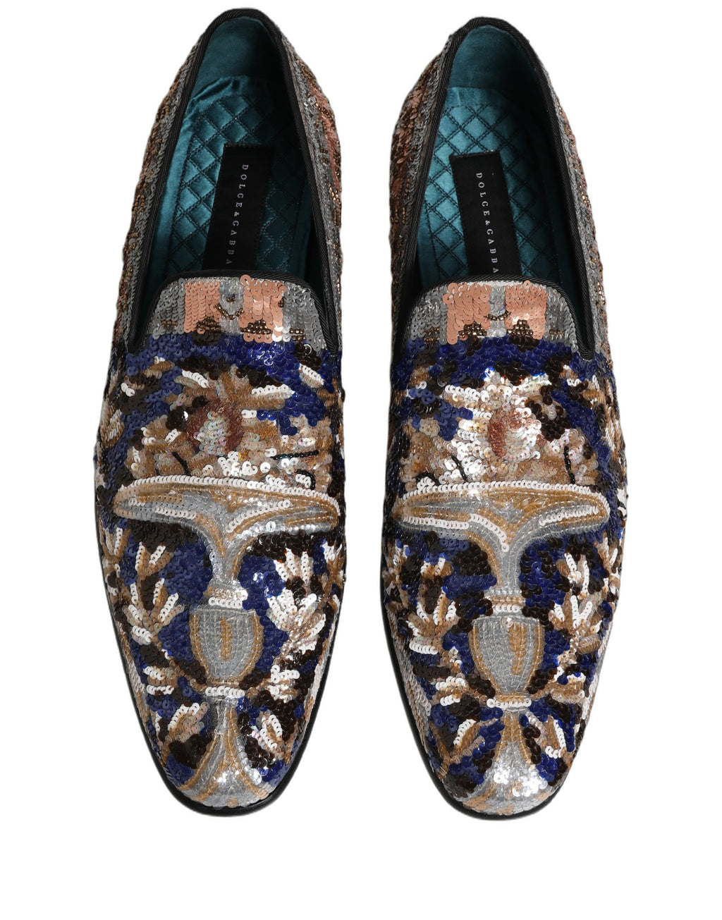 Dolce & Gabbana Multicolor Embroidered Sequin Loafers Shoes Dolce & Gabbana