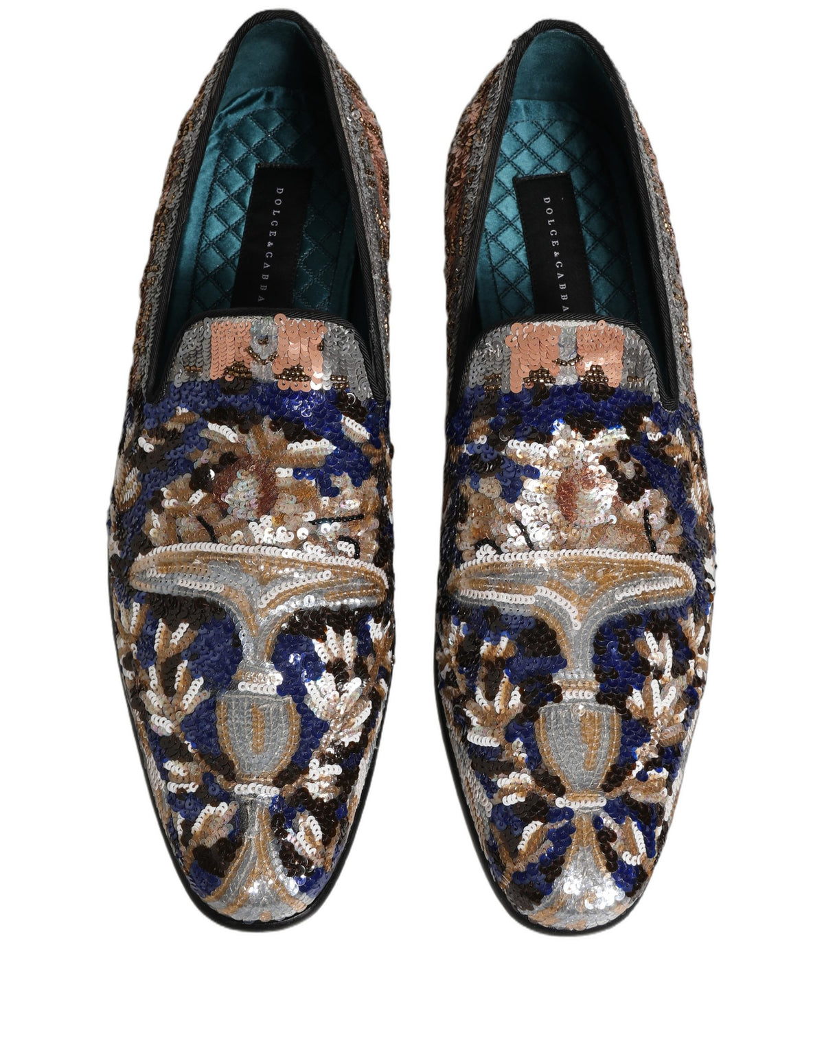 Dolce & Gabbana Multicolor Embroidered Sequin Loafers Shoes Dolce & Gabbana