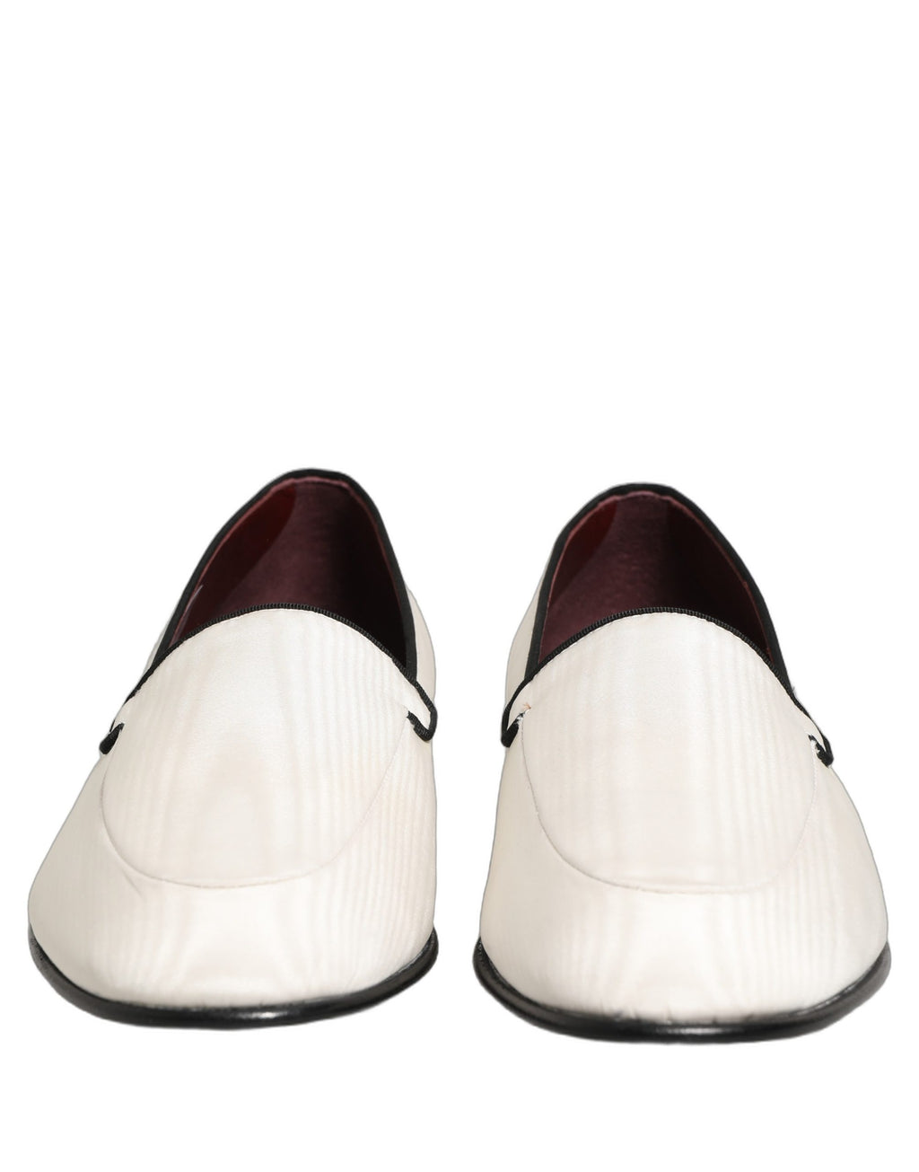 Dolce & Gabbana White Velvet Slip On Men Flats Loafers Shoes Dolce & Gabbana