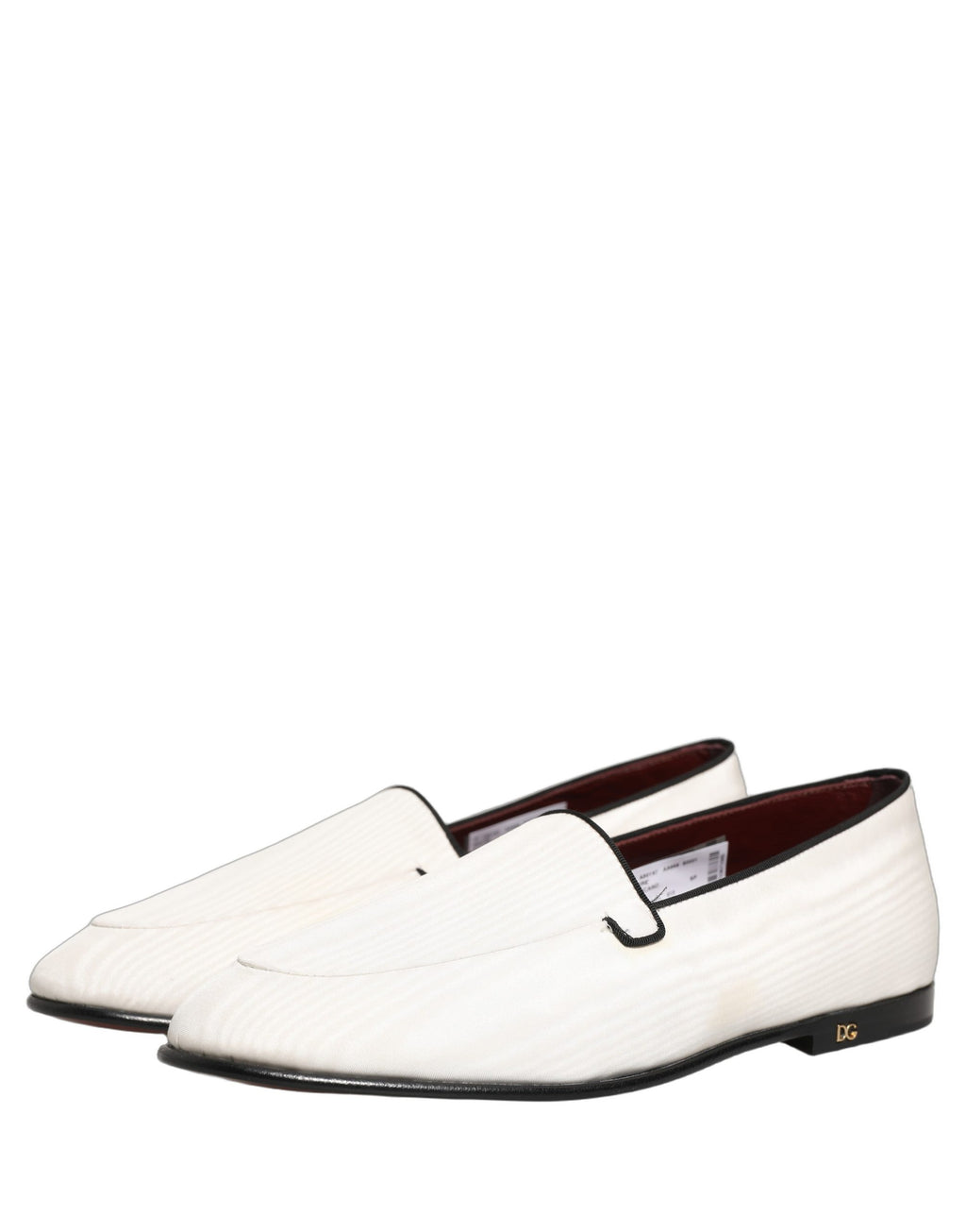 Dolce & Gabbana White Velvet Slip On Men Flats Loafers Shoes Dolce & Gabbana
