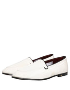 Dolce & Gabbana White Velvet Slip On Men Flats Loafers Shoes Dolce & Gabbana