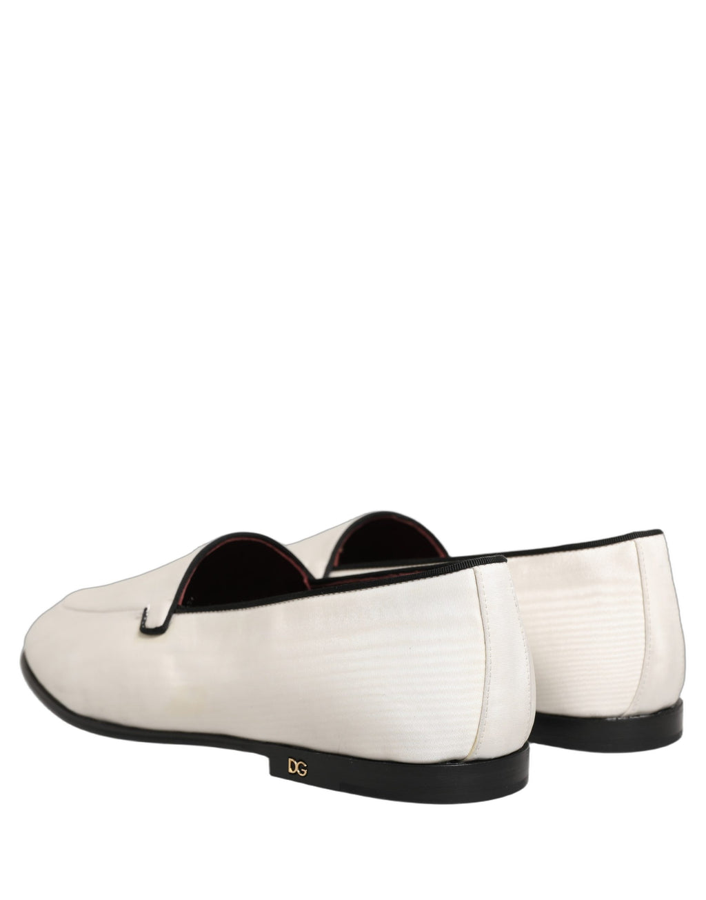 Dolce & Gabbana White Velvet Slip On Men Flats Loafers Shoes Dolce & Gabbana