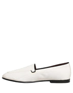 Dolce & Gabbana White Velvet Slip On Men Flats Loafers Shoes Dolce & Gabbana