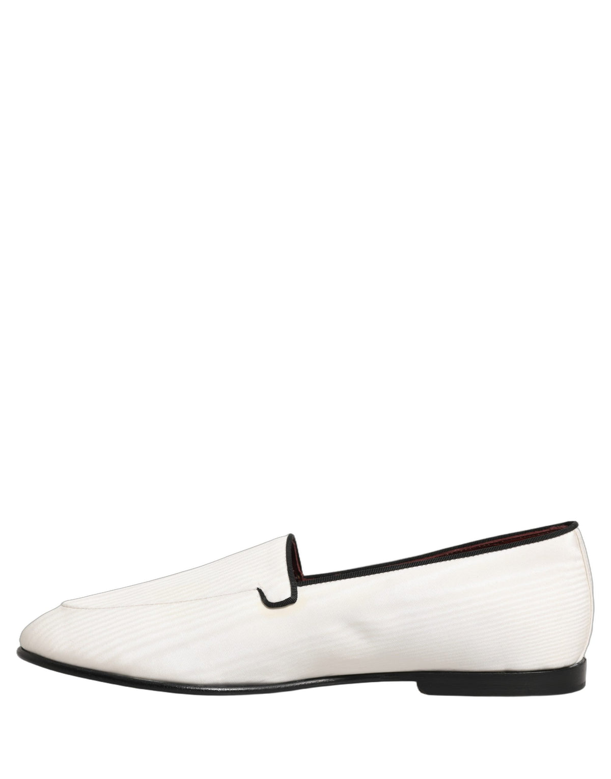 Dolce & Gabbana White Velvet Slip On Men Flats Loafers Shoes Dolce & Gabbana