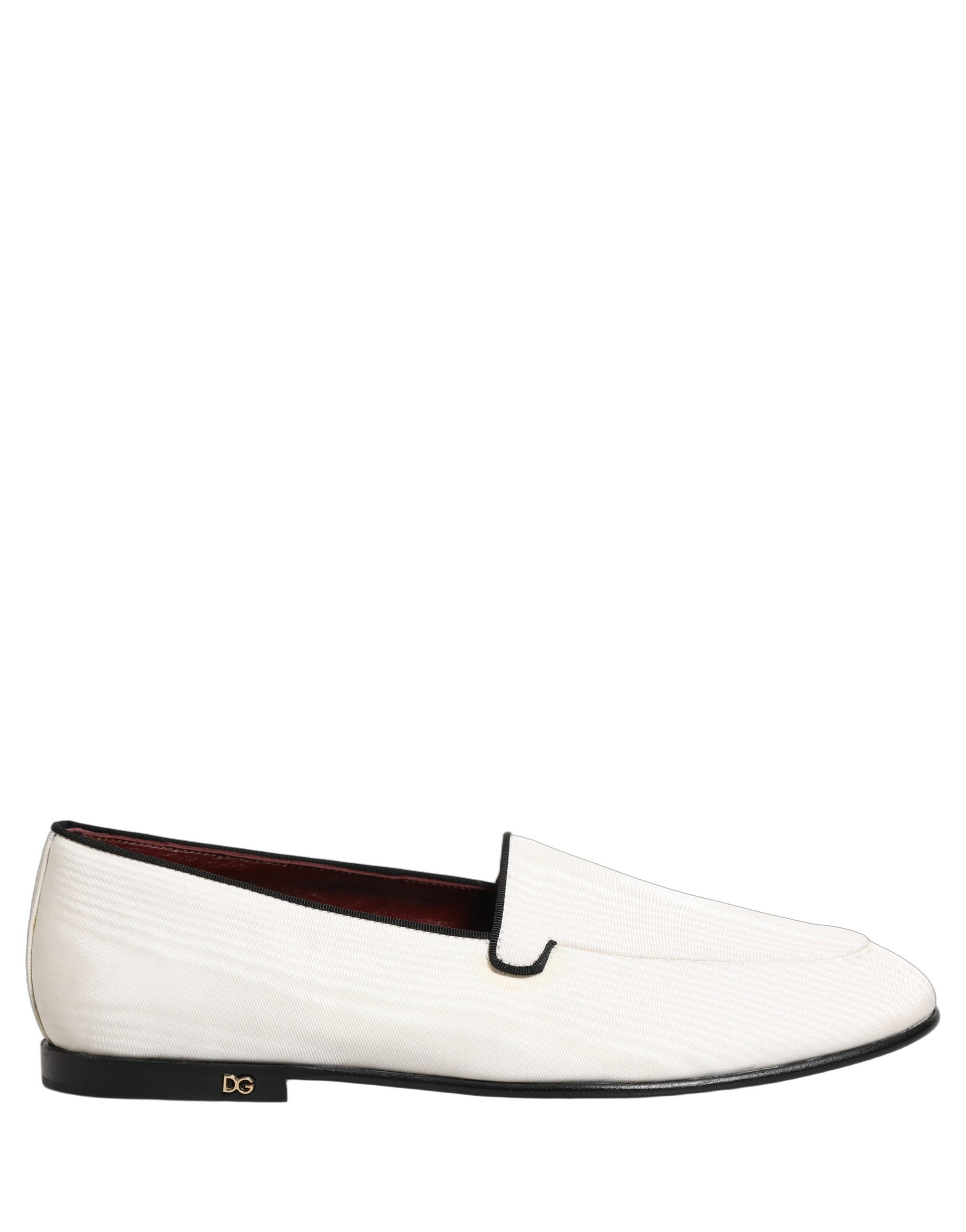 Dolce & Gabbana White Velvet Slip On Men Flats Loafers Shoes Dolce & Gabbana