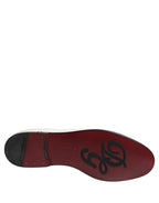 Dolce & Gabbana White Velvet Slip On Men Flats Loafers Shoes Dolce & Gabbana