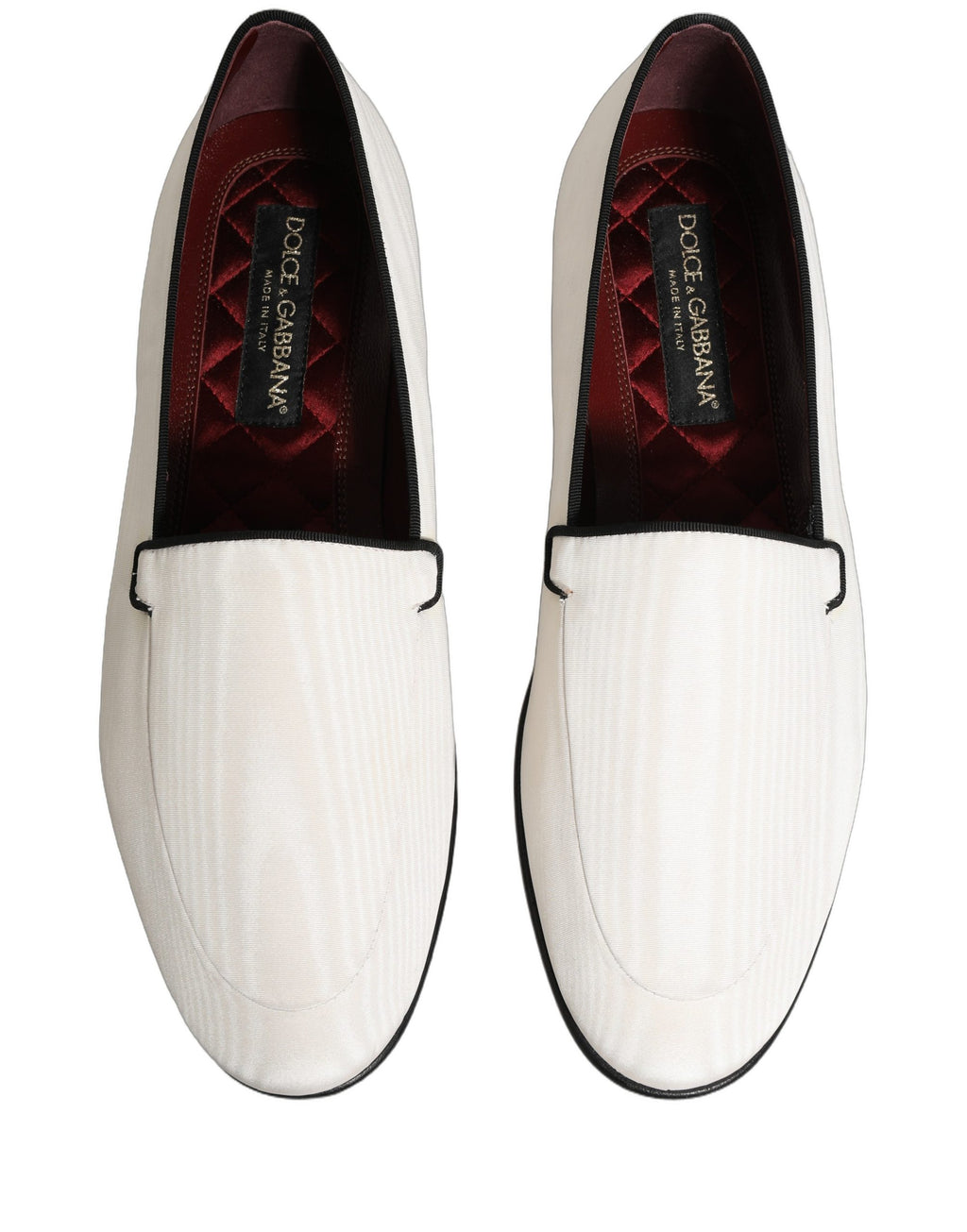 Dolce & Gabbana White Velvet Slip On Men Flats Loafers Shoes Dolce & Gabbana